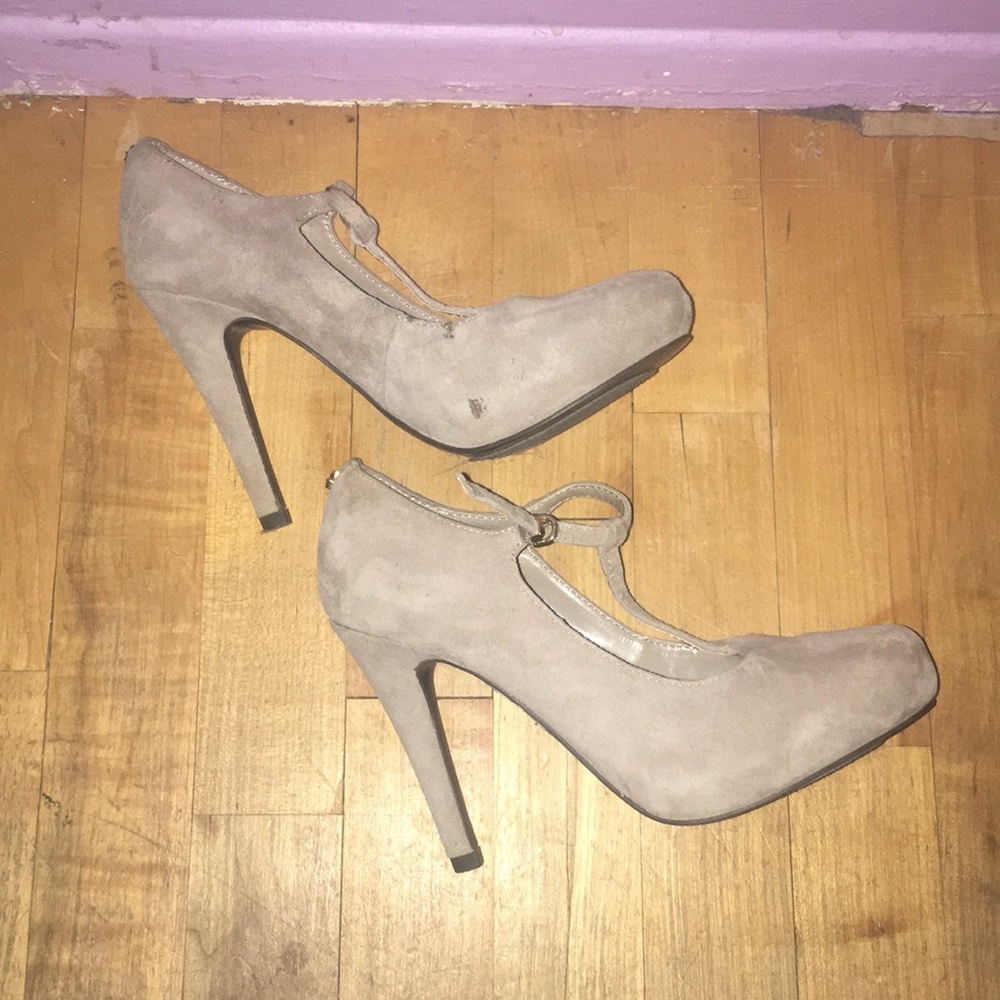 grey velvet heels